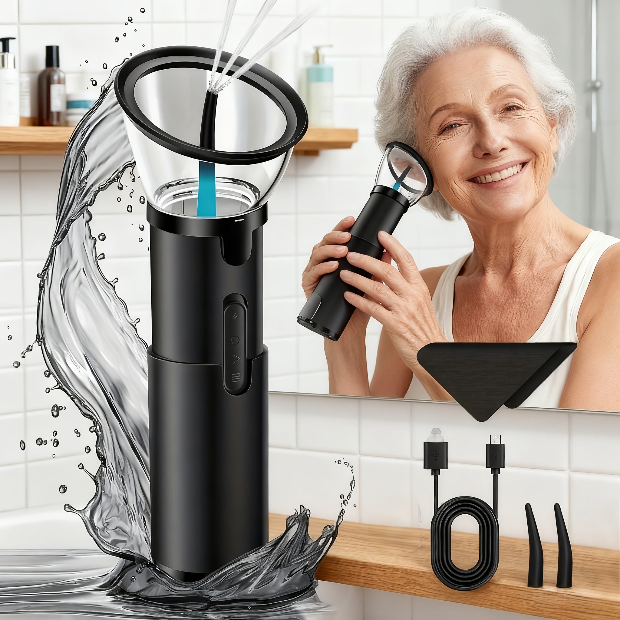 IPX7 Waterproof Ear Wax Removal System – Electric Water-Powered Ear Irrigation Kit, 4 Pressure Settings, 6 Tips, Safe & Effective Ear Cleaning Flusher for Adults & Family | ShopVora CA