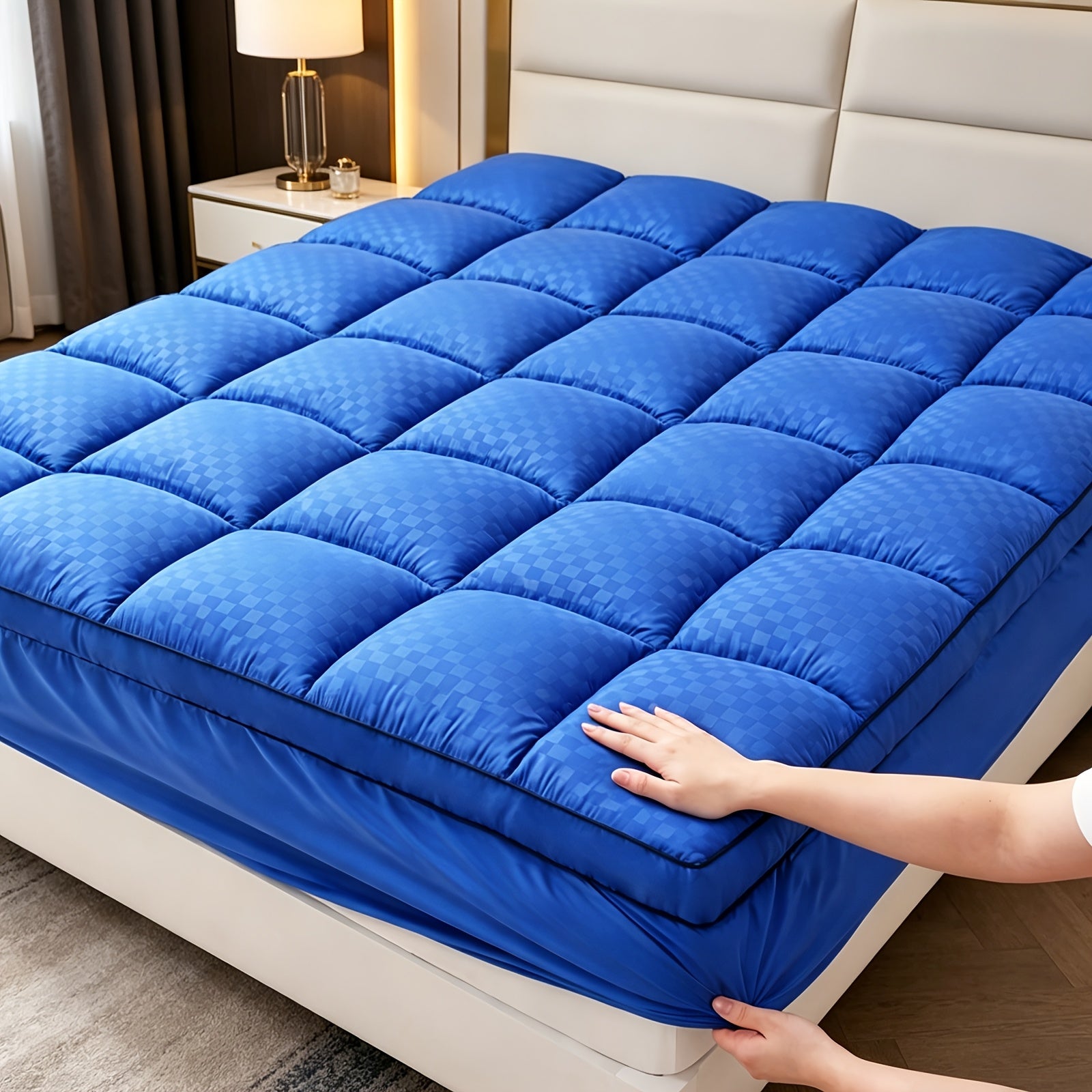 Deep Pocket Cooling Mattress Protector for Side & Back Sleepers – 8-21 Inch Fit, Breathable Pressure Relief & Spine Support, Machine Washable, Durable Fitted Mattress Cover for All Bed Frames & Sizes