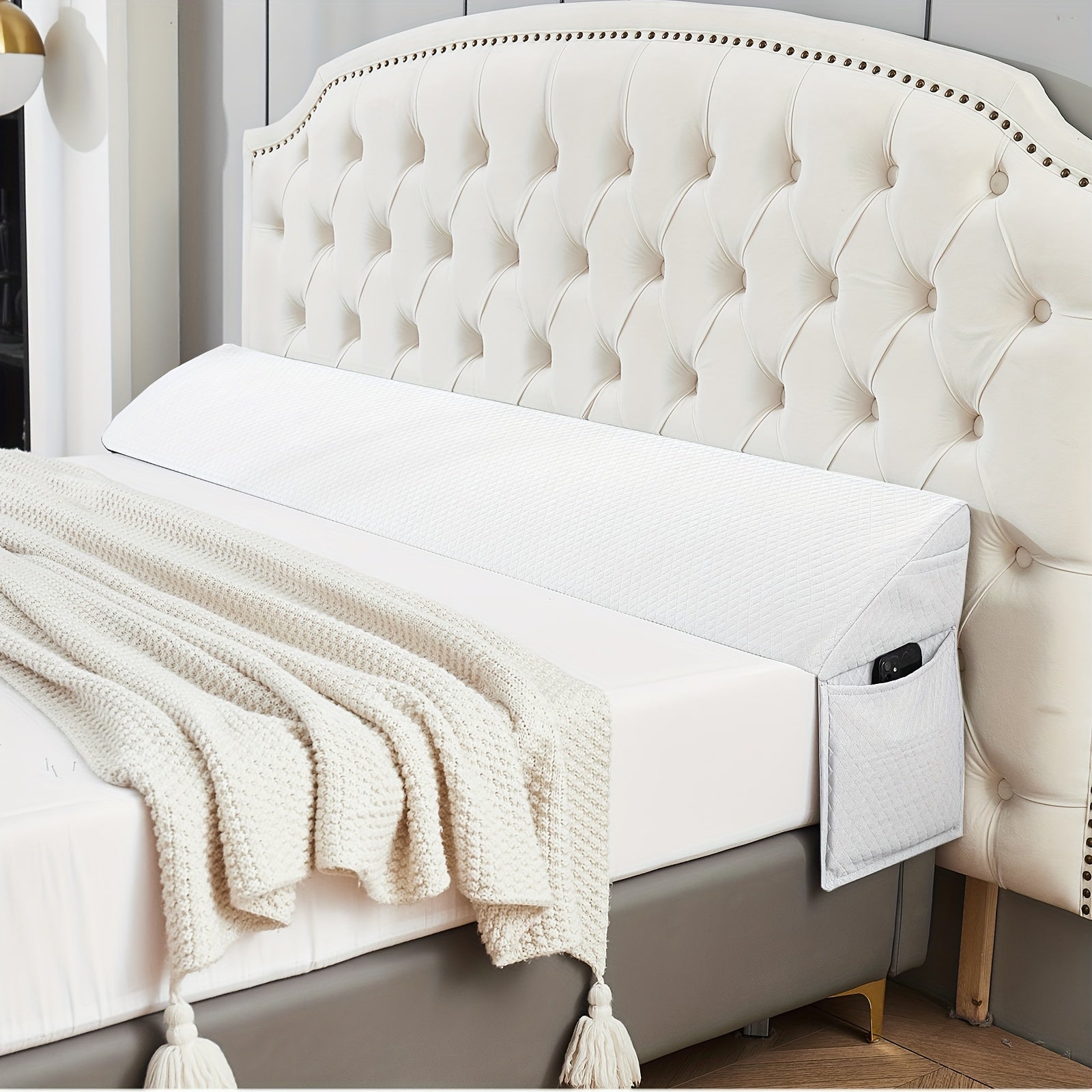 Bed Wedge Pillow, Bed Gap Filler Mattress Wedge Headboard Pillow, Close The Gap Between Your Headboard Or Wall, for Sleeping Backrest Pillow
