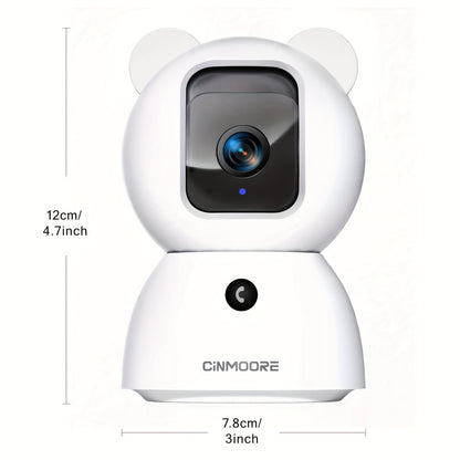 2.5K Indoor Security Camera WiFi Pan Tilt, AI Person Pet Baby Cry Detection, No Subscription, Color Night Vision, 2-Way Audio, SD & Cloud Storage – Home Security Camera