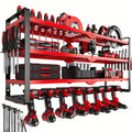 Wall Mounted Power Tool Storage Rack, Garage Tool Storage Rack, And Storage Rack with Screw Rack/Pliers Rack/Hammer Rack, 4Layer8Drill, 3Layer7Drill, 4Layer4Drill, 2Layer4Drill, A Gift for The Family, Storage Racks