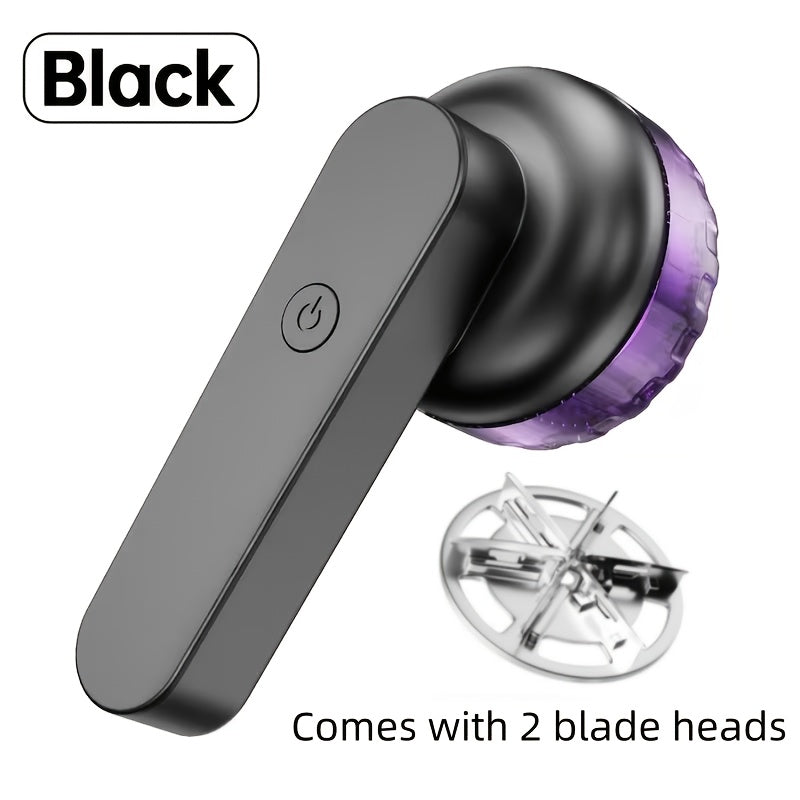 Fabric Shaver Lint Remover USB-C Rechargeable, Portable Electric Lint Ball Trimmer for Clothes Furniture Carpets – Removes Pilling Fuzz & Pet Hair, Includes Blade, Brush & Cable