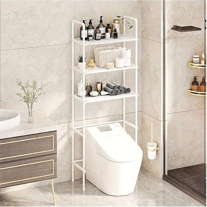 3-Tier Over Toilet Storage Rack – Space-Saving Multi-Layer Bathroom Organizer Shelf for Toilet, Washing Machine & Small Bathroom Storage Organization