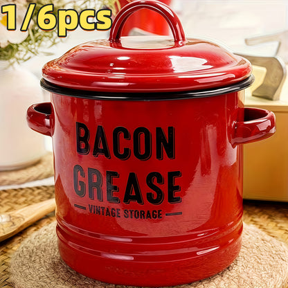 Bacon Grease Container & Oil Storage Can Set – High-Temperature Safe Condiment Bottles with Filter, Spacious Food Storage for Kitchen & Outdoor Cooking, Handmade Gift Idea Canada