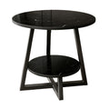 Multi-Purpose 2-Tier Round Coffee Table with Heavy-Duty Construction And Smooth Marble Effect Top, Stylish Storage End Table for Living Room, Bedroom, Dorm, And Home Office