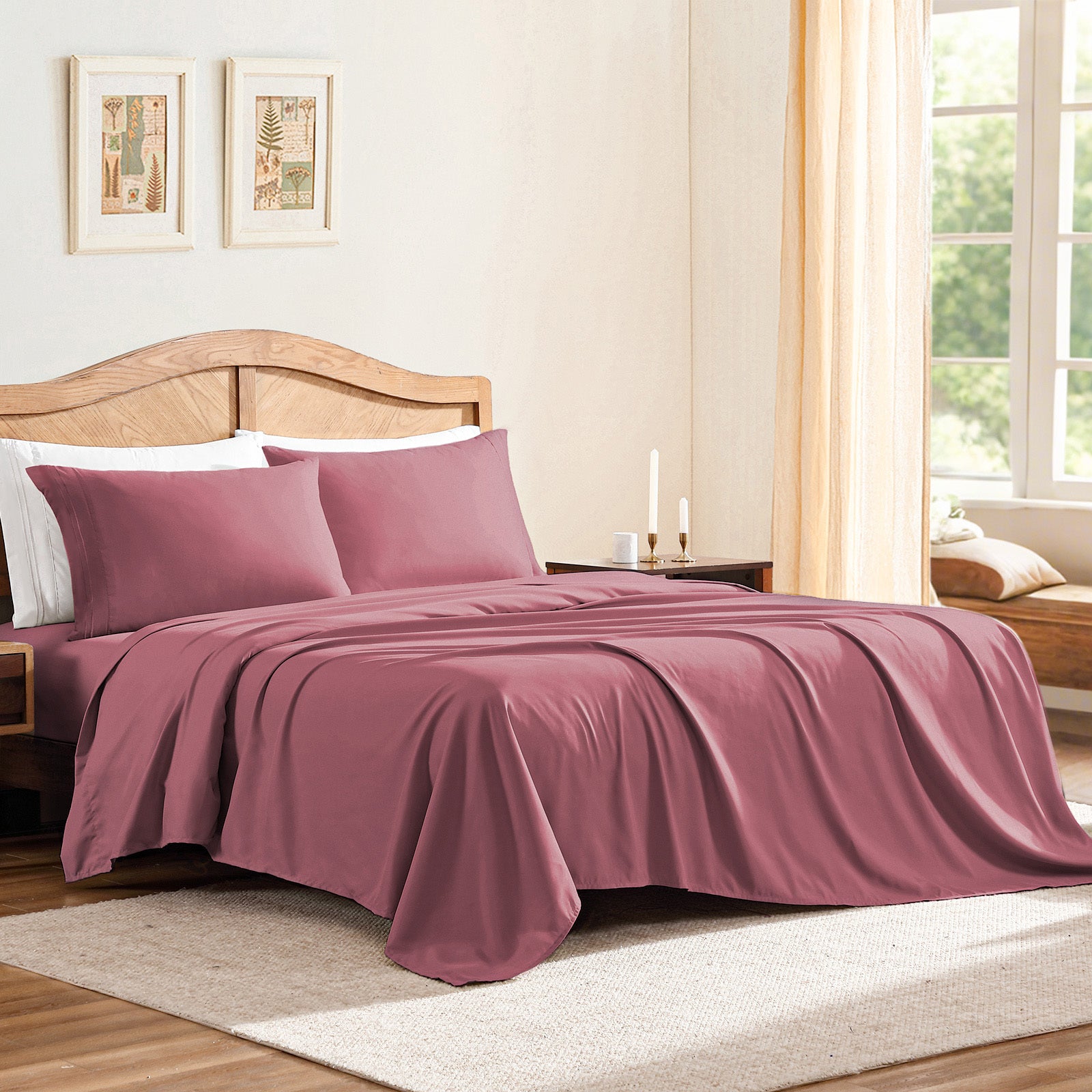 3/4pcs 14 Inch Deep Pocket Sheet Set – Lightweight, Breathable and Cooling – Wrinkle and Fade Resistant, Hotel Luxury–Ideal for Home, Dorms and Cool Summer Nights – Great Fall Winter Gift – Pillowcase, Flat Sheet, Fitted Sheet, Twin Full Queen King