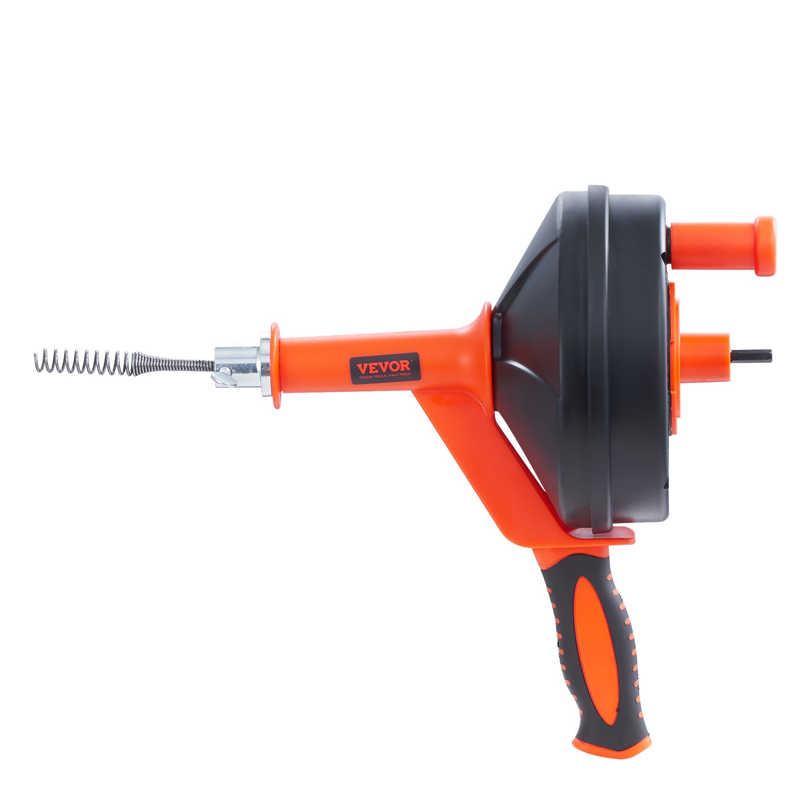VEVOR 25ft Drain Auger Plumbing Snake – 1/4" Heavy Duty Drum Cable Clog Remover with Drill Adapter, Autofeed Control & Gloves | Clears Kitchen, Bathroom, Shower & Sink Drains | ShopVora CA