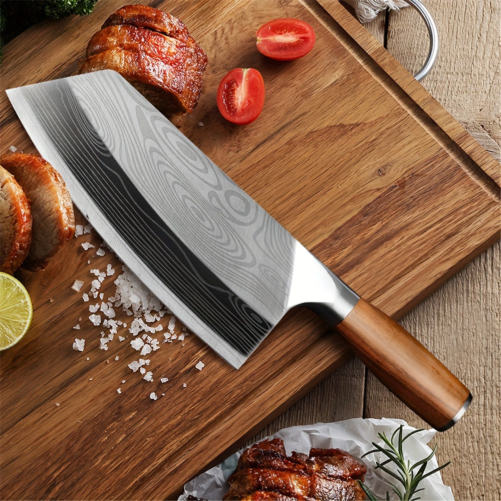 7-inch Vegetable Meat Cleaver Knife Chef Knife Sharp Blade Slicer Chinese Cleaver Kitchen Knife Superior Class Stainless Vegetable Kitchen Knife for Home Kitchen Restaurant German Steel Utility Knife Cooking Tools Cutter Halloween Christmas Gifts