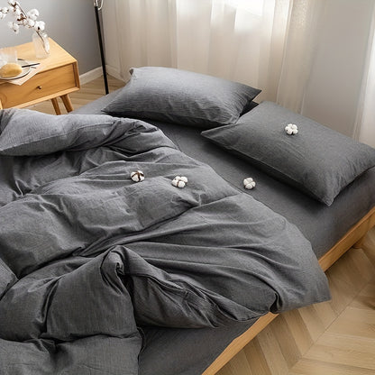 100% Washed Cotton Duvet Cover Set – Breathable, Durable & Ultra-Soft Comfy Bedding Set for All Seasons, Multiple Sizes & Colours