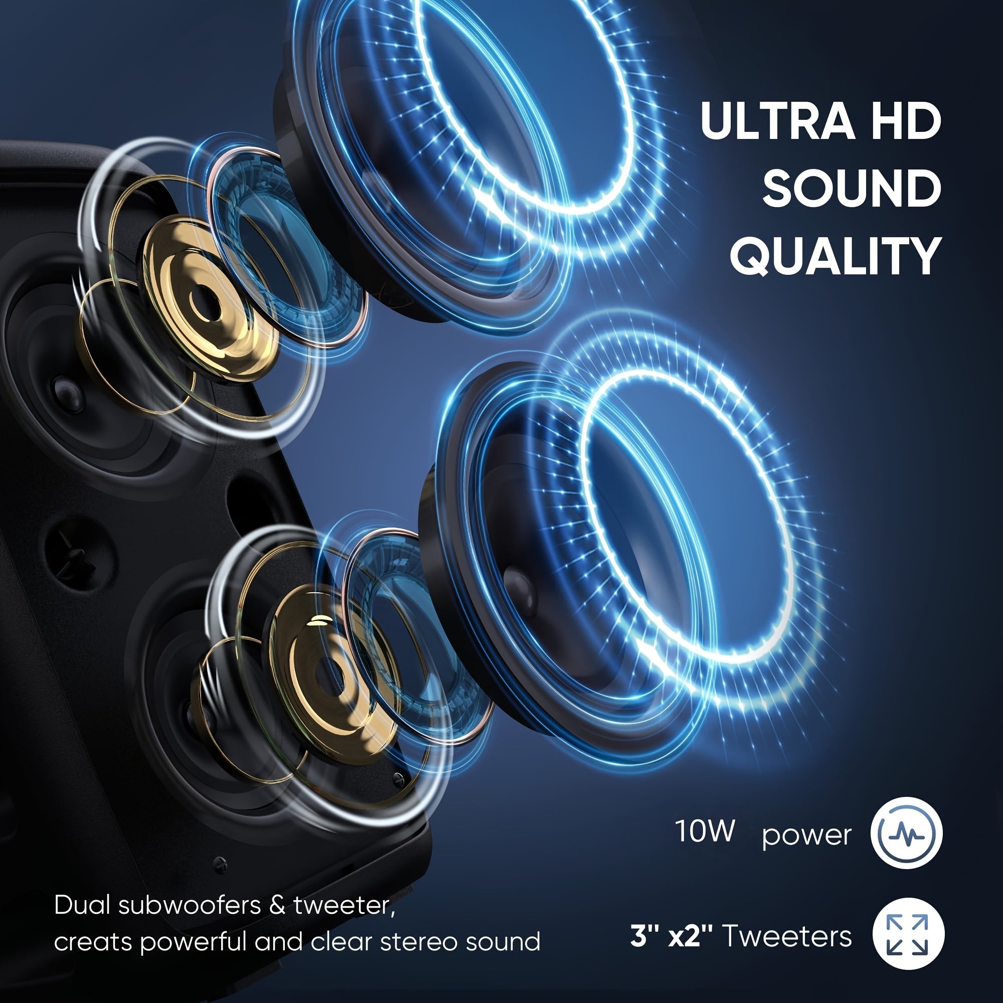 New Portable Wireless Speaker with Microphone, Large Speaker, Portable Speaker, Subwoofer, Outdoor Wireless Speaker, Party Disco Light, TWS, TF, AUX, MIC, Suitable for Parties, Birthday Gift