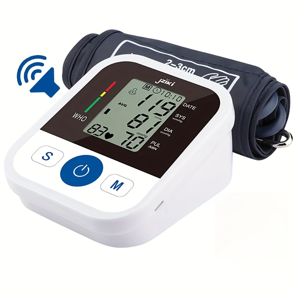 Automatic Upper Arm Blood Pressure Monitor with Smart Voice Broadcast, 2 Users, 99 Memory Storage, USB/ Battery Powered, Ideal for Pregnancy and Family Use, Nurse Accessories | Modern Health Monitor | Durable Medical Device