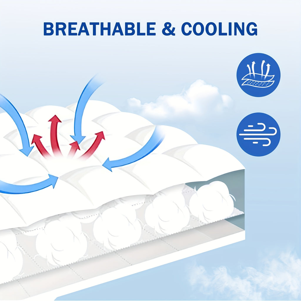 Cooling Mattress Topper with Deep Pocket Suitable for Bed Frame, Quilted Fitted Mattress Pad Cover, Machine Washable Bed, Stretches Up to 21' Top Layer & Fits Most Beds, for Temperature Regulation