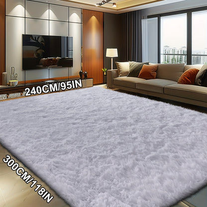 Fluffy Soft Area Rug – Luxury Non-Slip Indoor Carpet for Living Room, Bedroom & Home Decoration, Ultra-Plush Floor Rug, 7 Colours & 5 Sizes, Tie-Dye Black White Navy Blue Grey