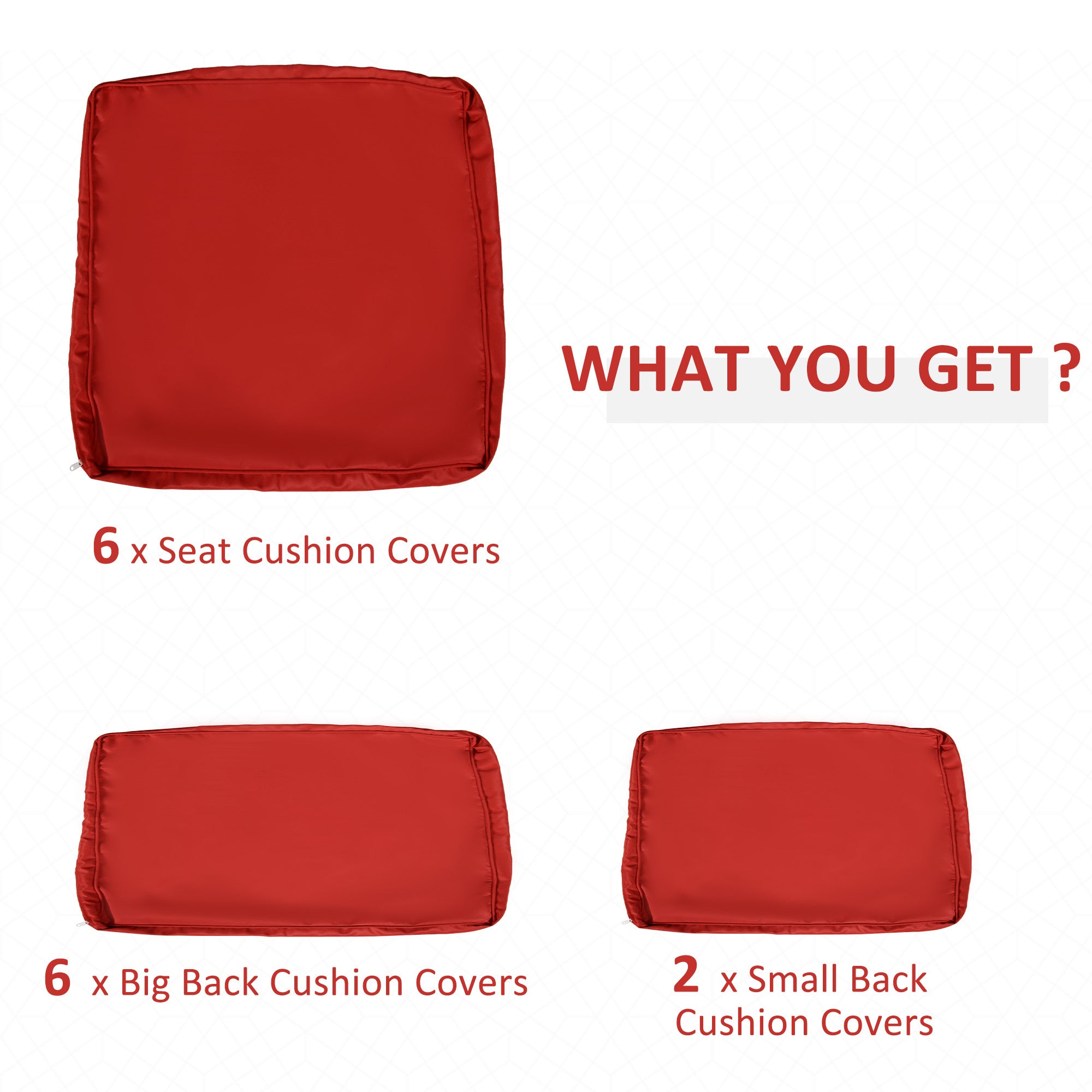 14Pcs Outdoor Cushion Covers, Patio Cushion Covers Replacement for Rattan Sofa Set - No Cushion Included, Navy Blue