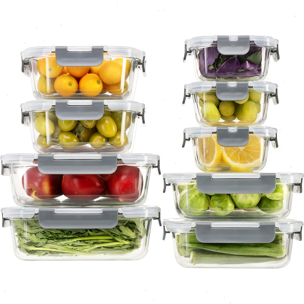 4/8pcs Glass Food Storage Containers, Meal Prep, Airtight Bento Boxes with Leak-Proof Locking Lids, for Microwave, Lunch Boxes, Oven, Freezer And Dishwasher