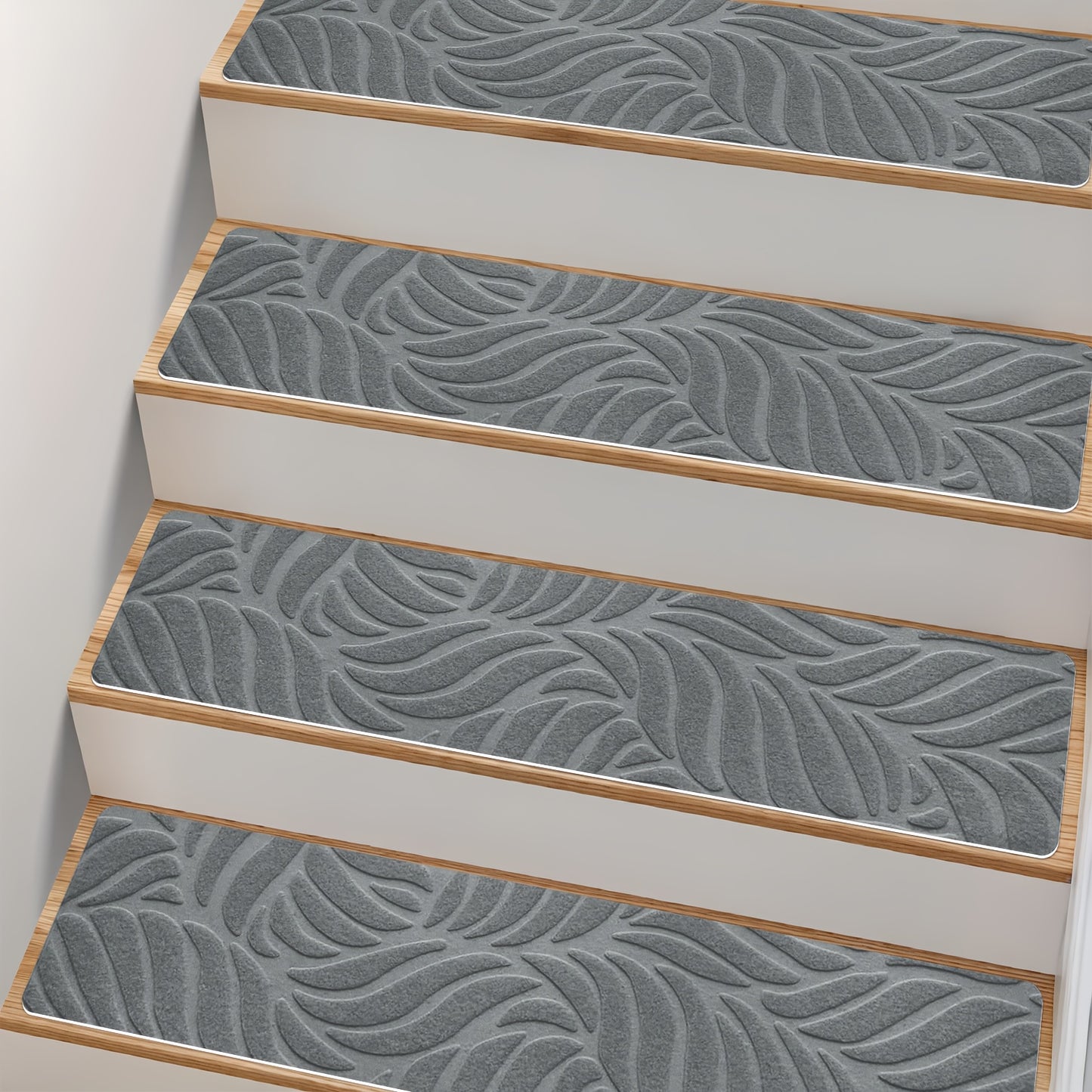 Anti-Slip Self-Adhesive Stair Treads – 3D Embossed, 30x8 Inch, 7/15-Piece Set, Indoor & Outdoor Stair Mats for Pets & Seniors, No-Tool Install, Scratch Resistant, Cut-to-Fit Design