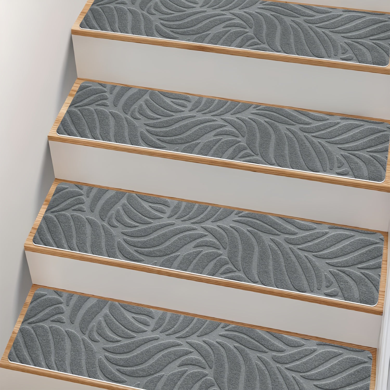 Anti-Slip Self-Adhesive Stair Treads – 3D Embossed, 30x8 Inch, 7/15-Piece Set, Indoor & Outdoor Stair Mats for Pets & Seniors, No-Tool Install, Scratch Resistant, Cut-to-Fit Design