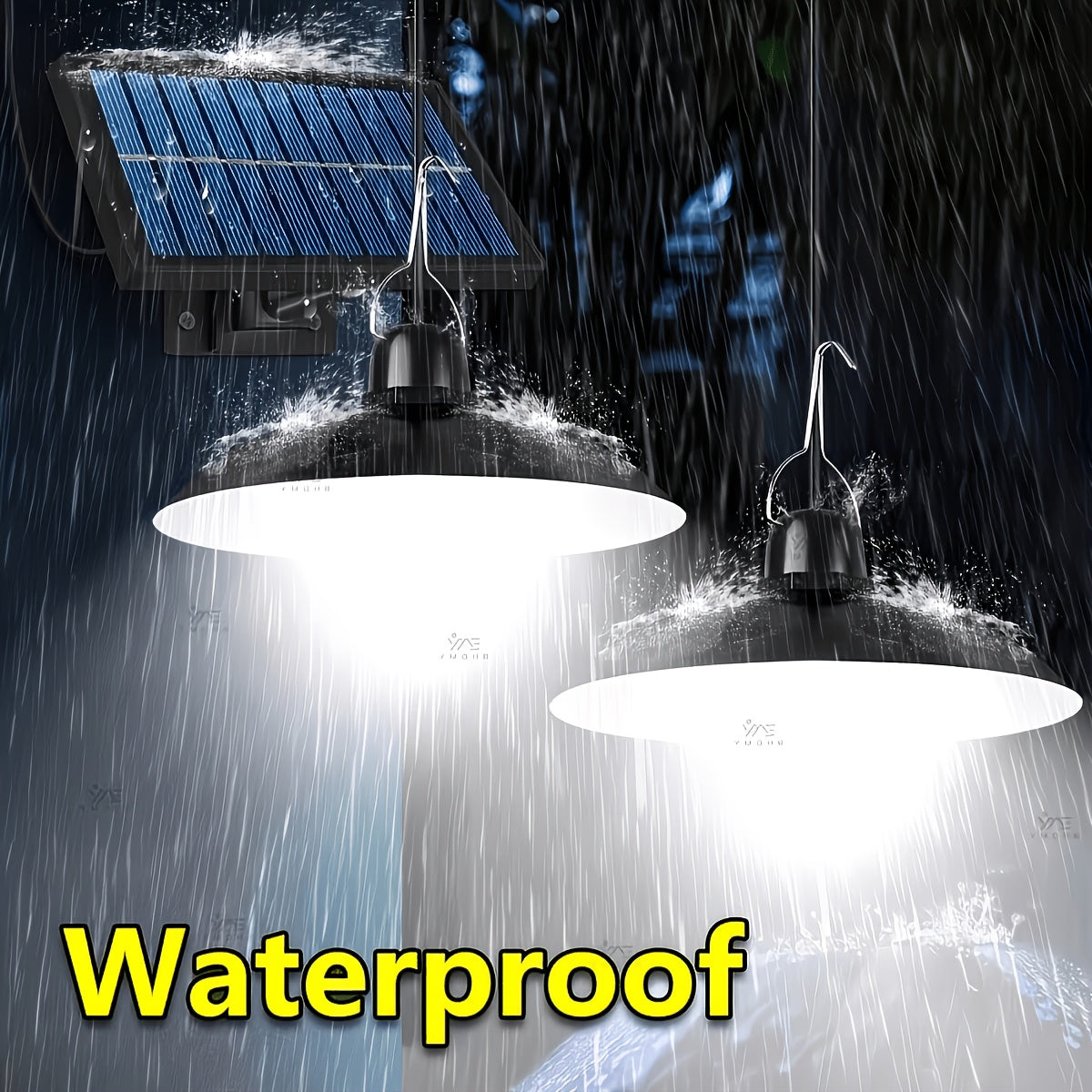 Solar Roof Lights, Outdoor Solar Lamps, Solar Chandeliers, with IP55. Automatically Turn On When It Gets Dark And Automatically Turn Off During The Day. Suitable for Gazebos, Barns, Chicken Coops, Courtyards, Garages, Campsites, Porches
