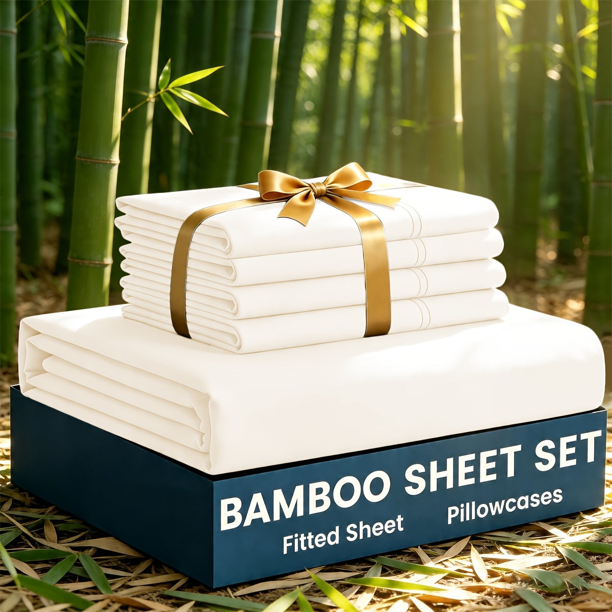 Bamboo Cooling Bed Sheet Set 3 or 5 Piece with Pillowcases – Ultra Soft Deep Pocket Breathable Sheets for Hot Sleepers, Twin Full Queen King, 12 Colours | Canada