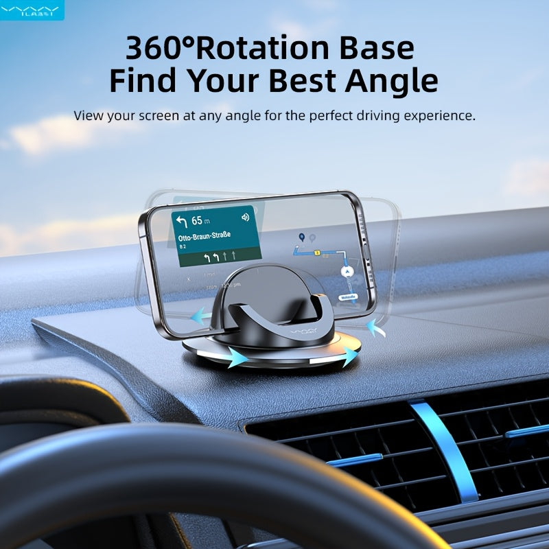 Car Phone Holder, Cell Phone Holder for Car, Dashboard Phone Holder Mount, 360° Rotation Phone Holder for Car, Suction Cup Holder Phone Mount, Car Pad Mat for Dashboards Slip Free Desk Phone Stand for IPhone17 16 15