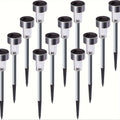 Value Pack 16 Pack Solar Lights, Stainless Steel Metal, Removable Detachable Solar Panel & Foldable, Crystal Embellishment, 2000mAh Lithium Battery, Light Sensor Control, for Garden Patio Sidewalk Driveway Backyard Lawn