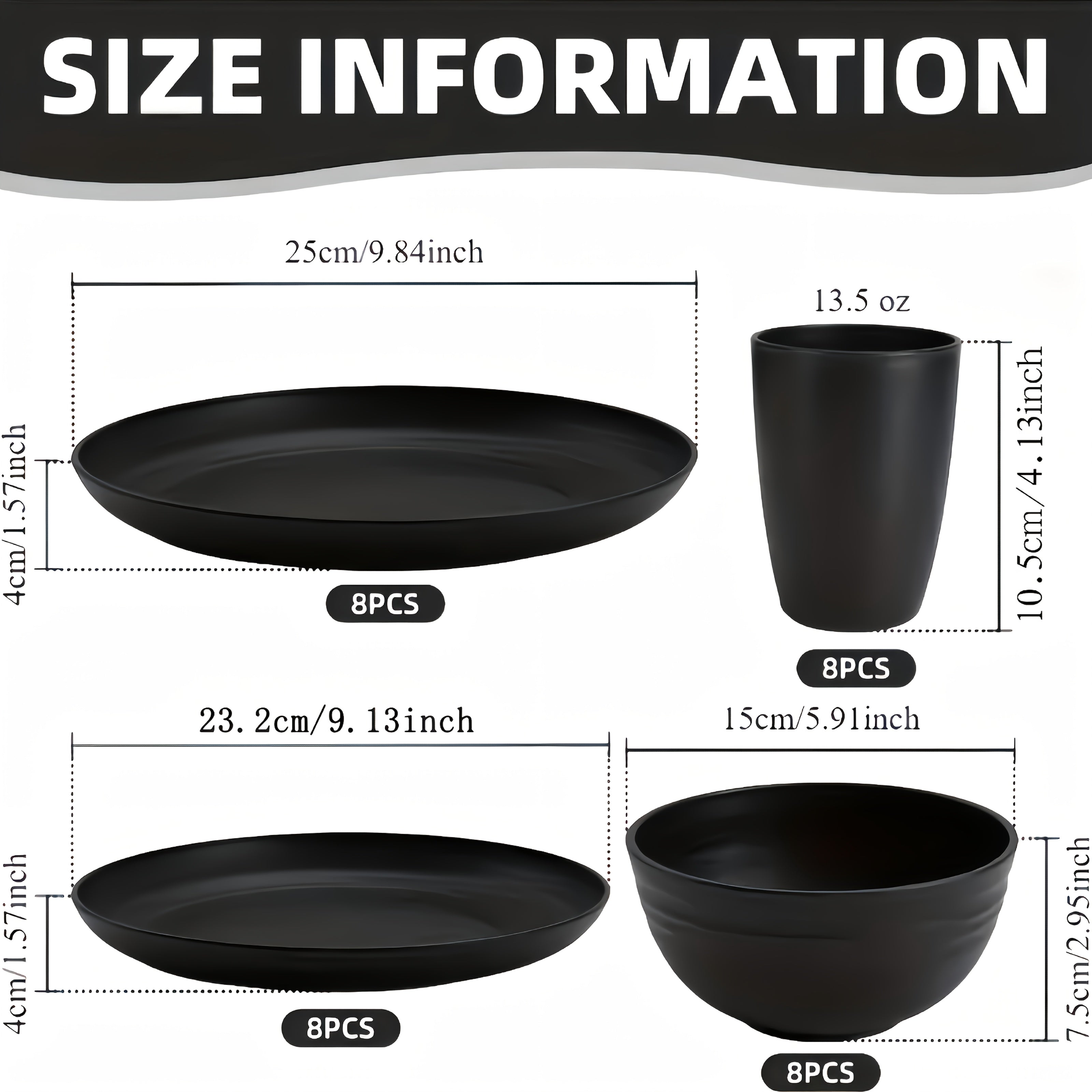 32/16pcs Wheat Straw Large Size Dinnerware Set, Kitchen Accessories, Unbreakable Modern Dish Set-Plate/Dessert Plate/Bowl/Cup, Dishwasher And Microwave Safe, Lightweight Tableware, Perfect Camping And Everyday Use, Gifts For Men