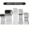 20/22/24/40/60/80/120pcs Stainless Steel Cutlery Set, Suitable for Home Kitchen Restaurant Hotel, Kitchen Utensils Set, Mirror Polished, Dishwasher Safe, Perfect for Gifts And Weddings. Local Warehouse, Kitchen Additions