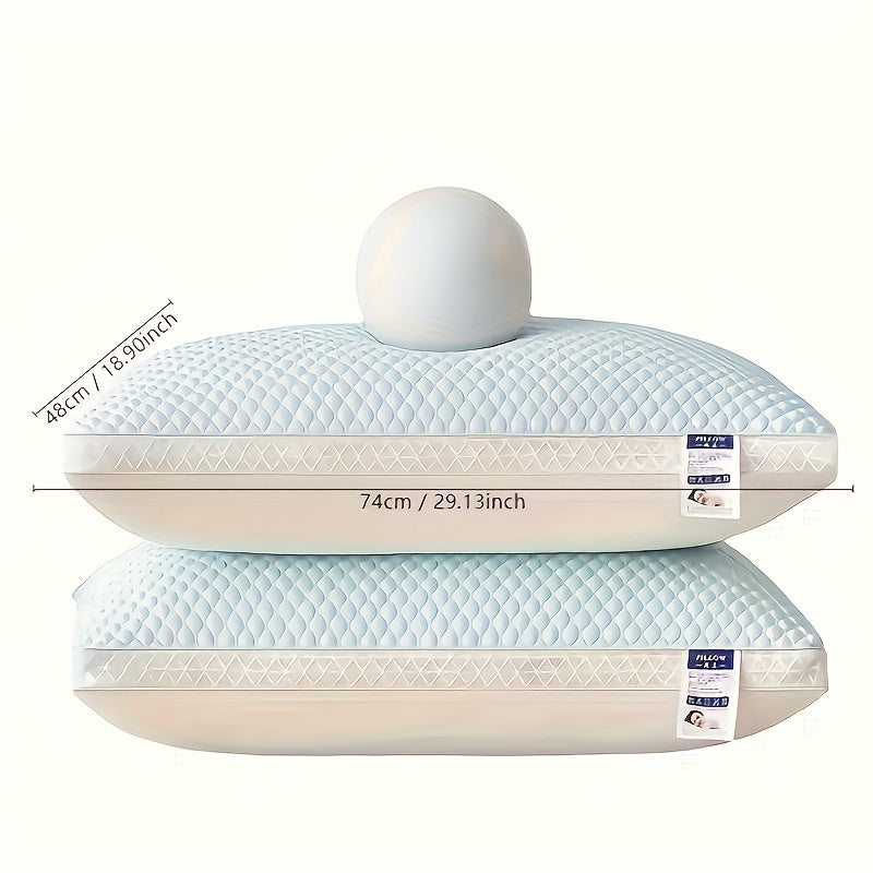 Cooling Massage Neck Pillow Set of 2 - Breathable Sleep Support Pillow for Deep Sleep, Moisture-Wicking Cervical Pillow for Adults, Home Bedroom Bedding Pillow Great Father's Day Gift