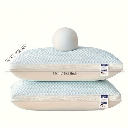 Cooling Massage Neck Pillow Set of 2 - Breathable Sleep Support Pillow for Deep Sleep, Moisture-Wicking Cervical Pillow for Adults, Home Bedroom Bedding Pillow Great Father's Day Gift