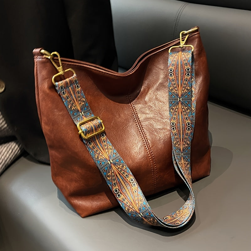 This year's popular bags for women: large-capacity new style fashionable wide-band messenger bags, niche popular tote bags