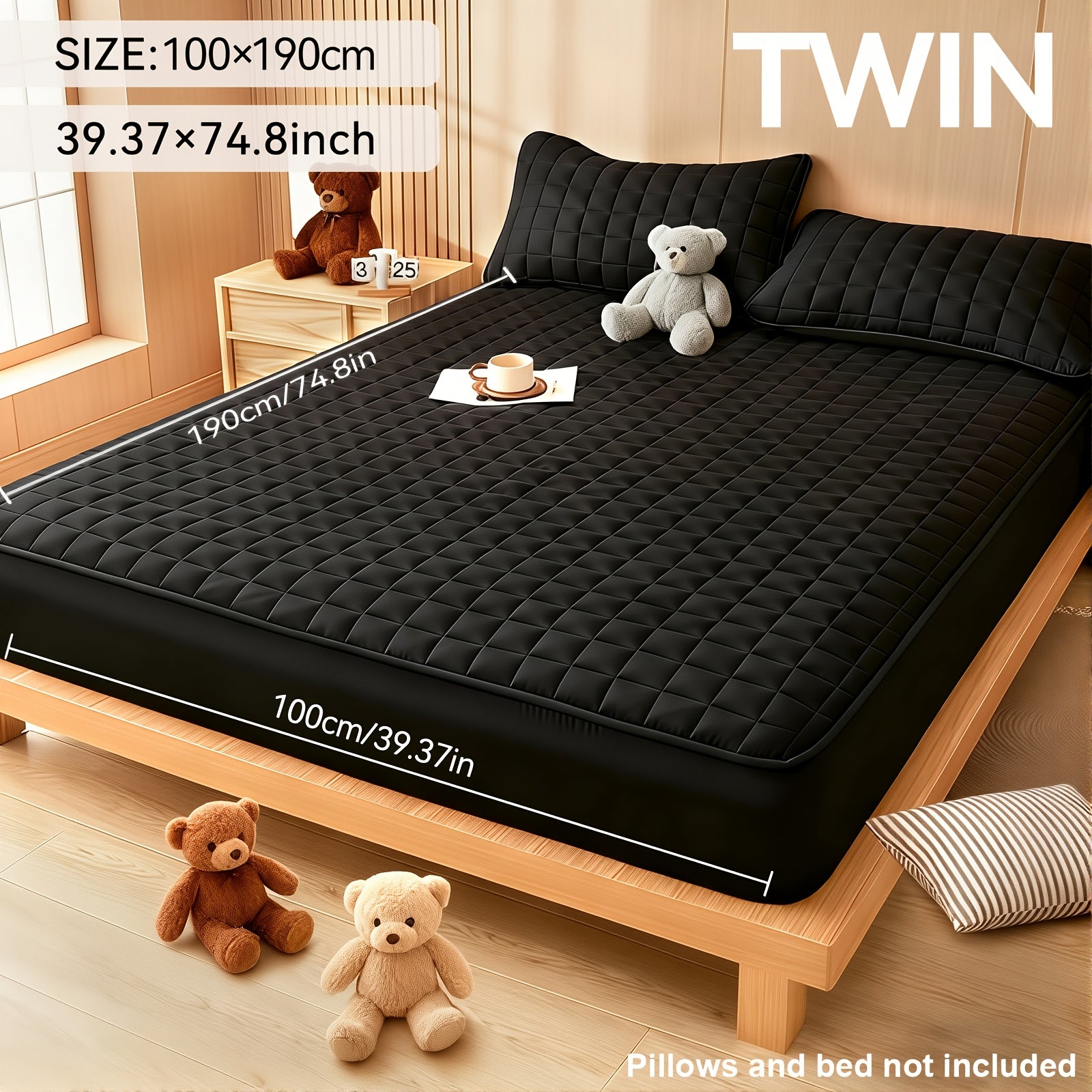 Thicken Waterproof Mattress Protective Cover - Home Fitted Sheet Set The Mattress Topper Fits Tightly to The Bed, for Bedroom, Guest Room, Hotels, Comfortable And Durable, Breathable, for Twin&Full&Queen&King, Christmas&Halloween Gift