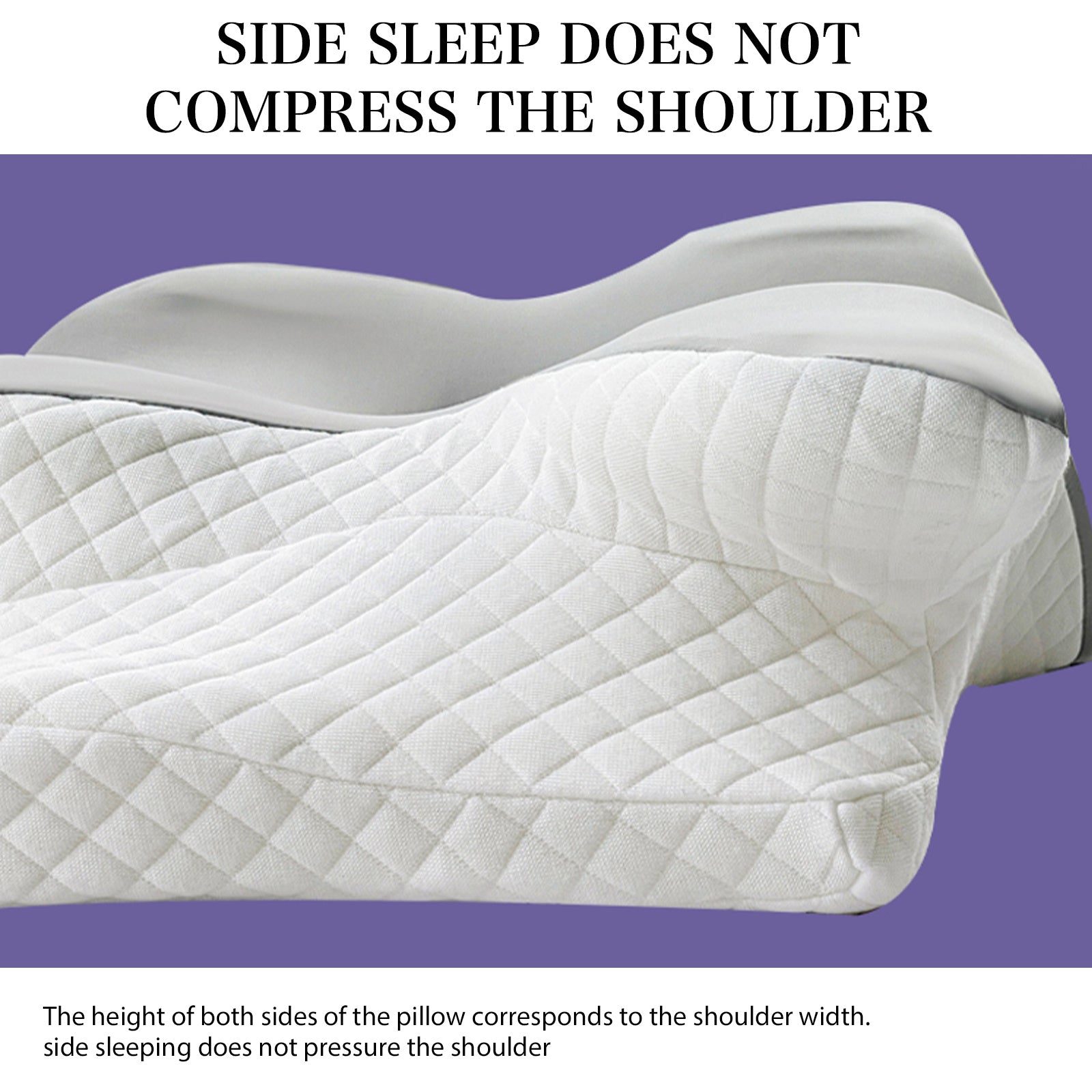 1pc Cervical Pillow, Slow Rebound Cool Soft Pillow, Ergonomic Orthopedic Sleep Neck Contour Support Pillow for Side Sleeping, Orthopedic Support, Machine Washable Pillowcase - Perfect for Sleep, Ergonomic Orthopedic Pillow for Side, Back, And Stomach Slee
