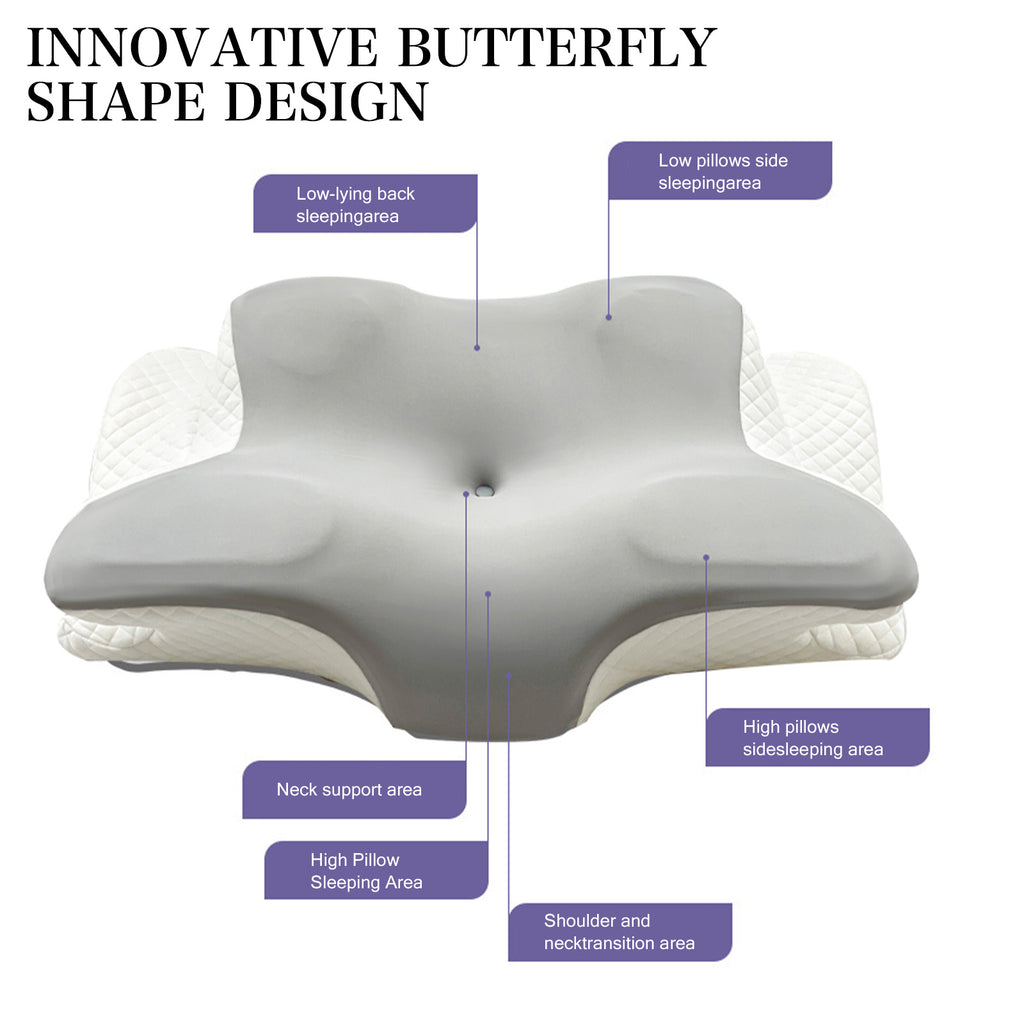 1pc Cervical Pillow, Slow Rebound Cool Soft Pillow, Ergonomic Orthopedic Sleep Neck Contour Support Pillow for Side Sleeping, Orthopedic Support, Machine Washable Pillowcase - Perfect for Sleep, Ergonomic Orthopedic Pillow for Side, Back, And Stomach Slee