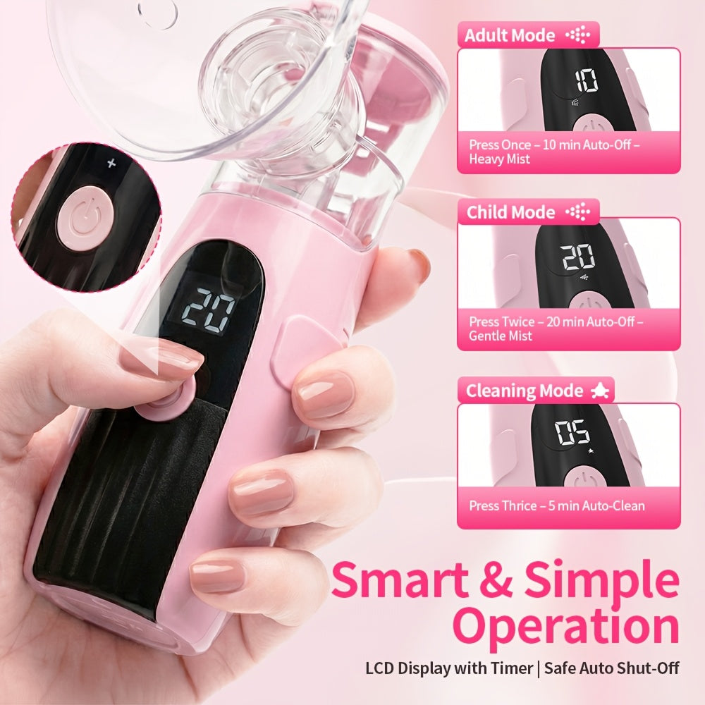 Portable Nebulizer | Handheld Soundwave Technology Mesh Inhaler for Adults & Kids, Silent Operation, Compact Travel-Friendly with Easy-Clean System, USB Powered - IKEENER