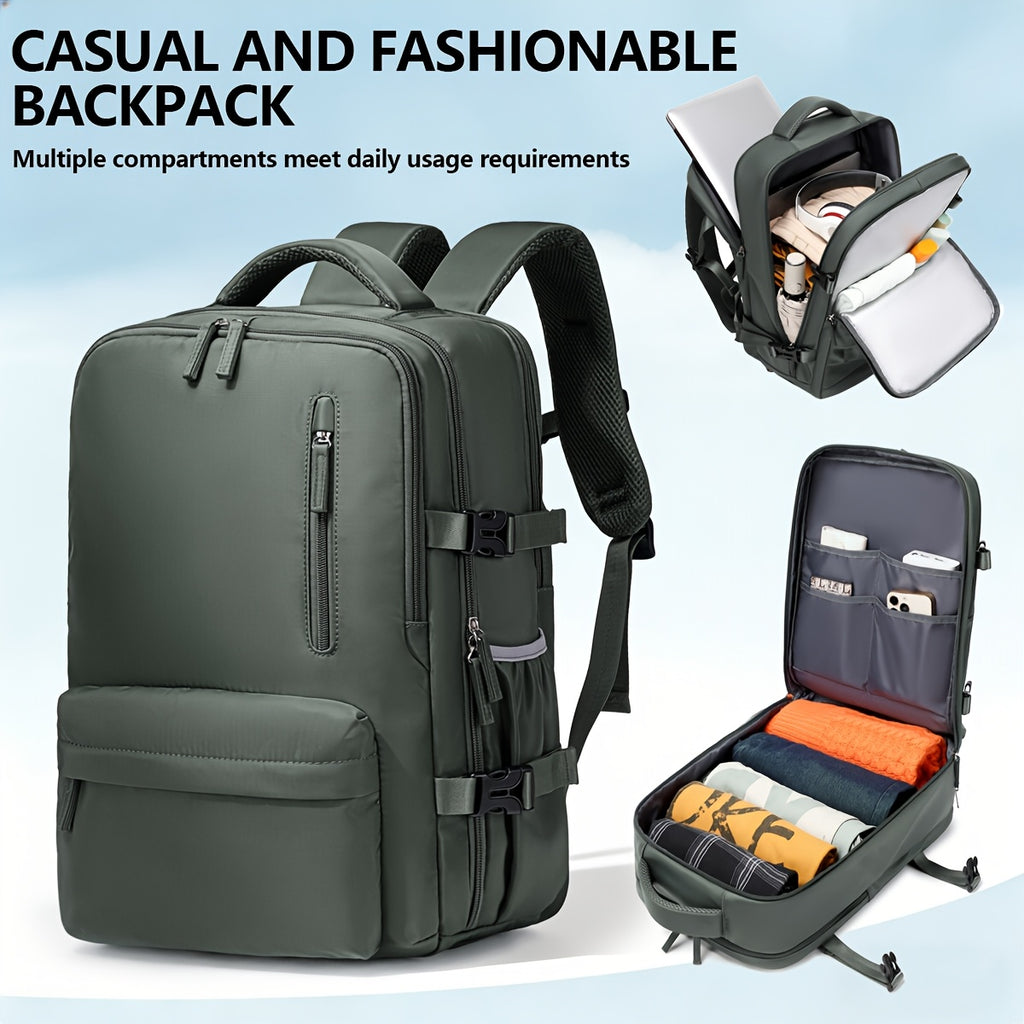 Business Commute Backpack Large Capacity Polyester with 15.6" Laptop & Tablet Compartment, Multiple Pockets & Sturdy Zippers – Durable Travel Bag for Men & Women | ShopVora CA