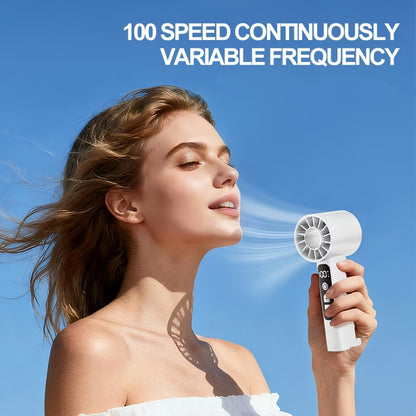 USB Rechargeable Handheld Fan 2pcs – Portable Mini Desktop Fan 1-100 Speed Adjustable, 1800mAh Battery, Power Display, Lightweight 180g for Summer Camping Travel – ShopVora CA