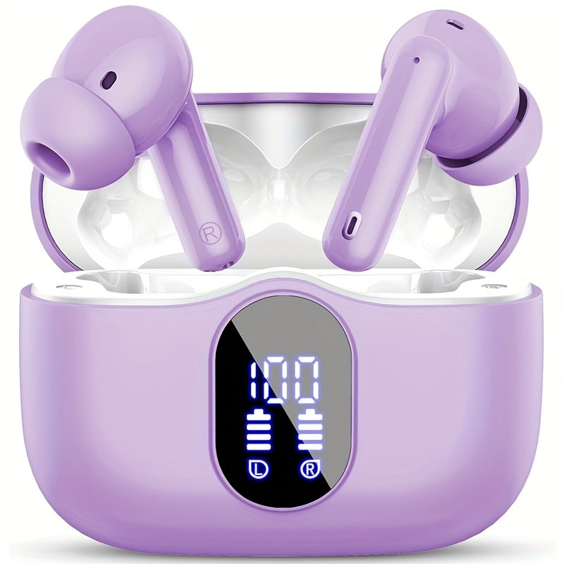 ENC Noise Cancelling Earbuds Bluetooth 5.3 with 36H Playtime LED Charging Case, Rich Bass Sound ENC Microphone Wireless Earphones – Compatible with Android iOS iPhone | Canada