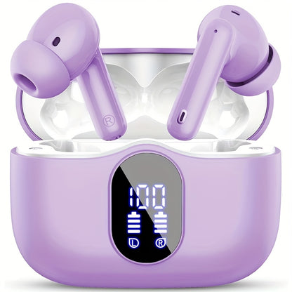 ENC Noise Cancelling Earbuds Bluetooth 5.3 with 36H Playtime LED Charging Case, Rich Bass Sound ENC Microphone Wireless Earphones – Compatible with Android iOS iPhone | Canada