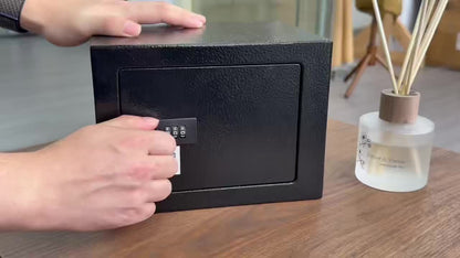 Mini Safe Box 3-in-1 Unlock (Electronic Password, Key & Passcode) – 0.23 Cu.Ft Compact Home Security Safe for Bedroom, Office & Bedside, Stores Cash, Jewellery & Passport