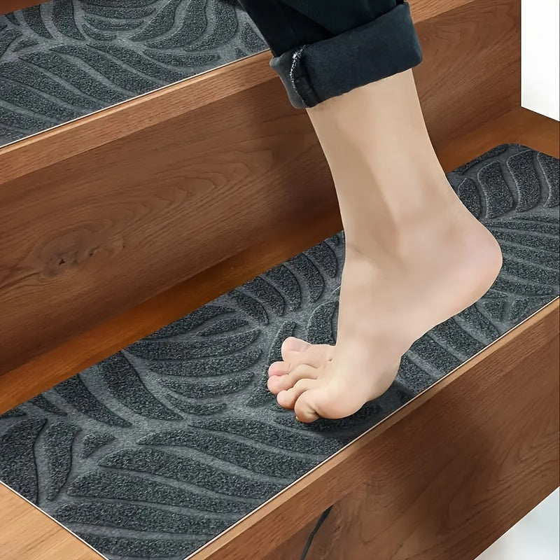 7/15pcs Set Of Anti Slip Self-adhesive Stair Treads, 3D Embossed - Anti Slip Safety Treads, 30x8 Inch Indoor/outdoor Carpets, Stair Mats, Suitable for Pets And Seniors, Easy to Install (no Tools Required), Scratch Resistant, Cut And Fit Design