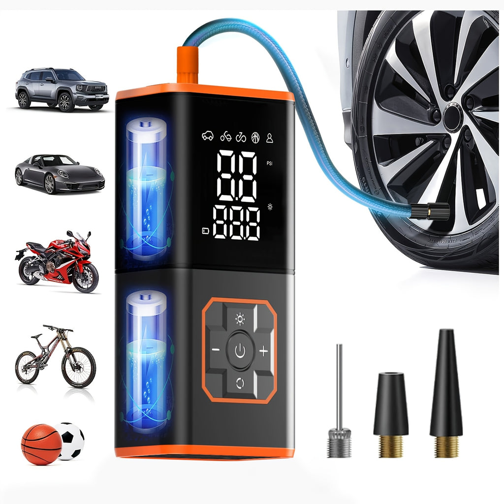 Say Goodbye To Inflation Troubles! With A Digital Fast-charging Wireless Air Pump, One-button Automatic Inflation And Deflation Can Quickly Fill Basketballs, Swimming Rings And Car Tyres, Suitable For Both Car And Home