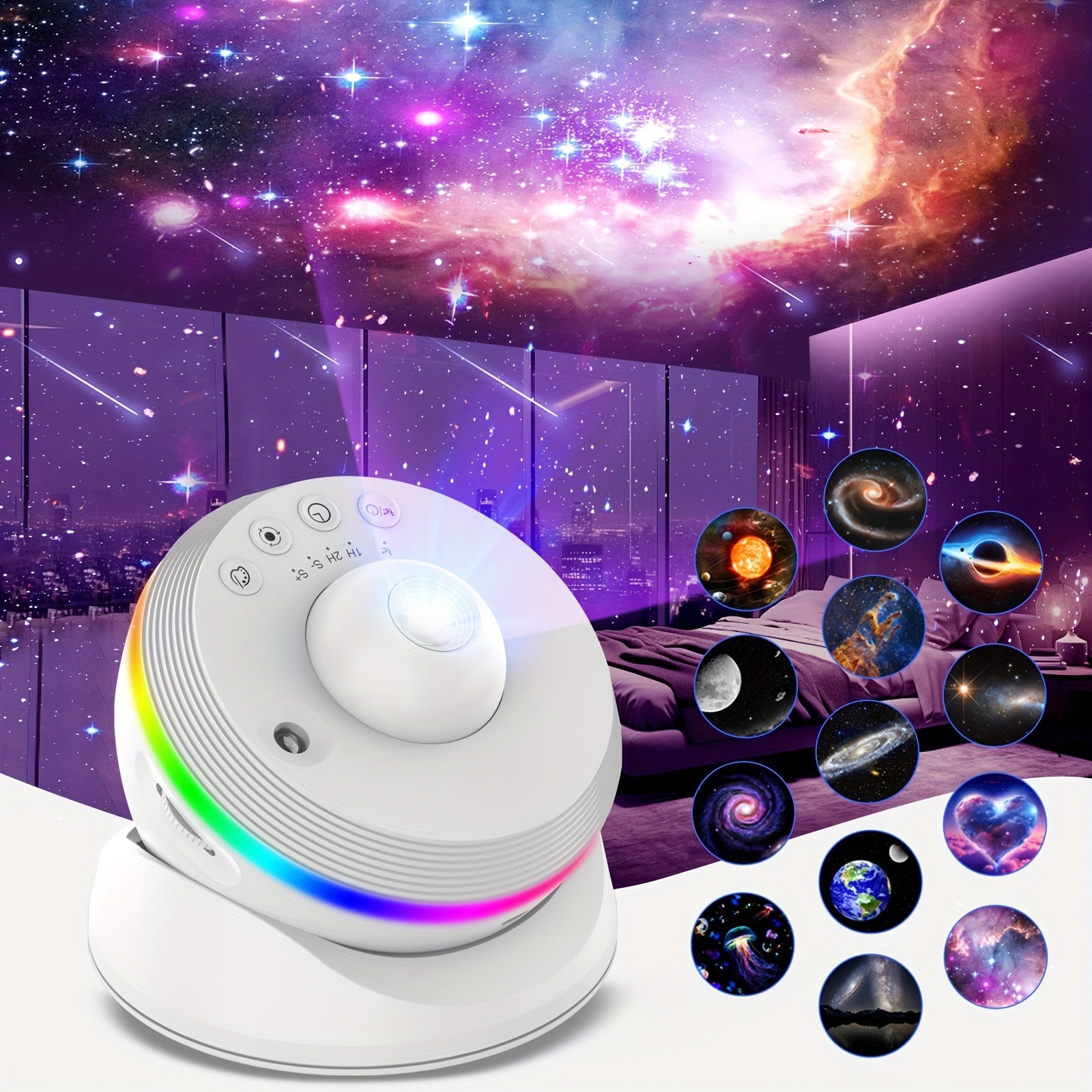 Galaxy Star Projector 13-in-1 with Meteor Shower Effect – 4K HD 360° Rotating Planetarium Night Light for Bedroom Home Theater Gaming Room & Living Room Ceiling Decor, Canada