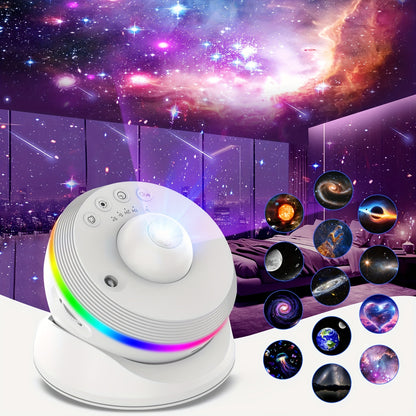 Galaxy Star Projector 13-in-1 with Meteor Shower Effect – 4K HD 360° Rotating Planetarium Night Light for Bedroom Home Theater Gaming Room & Living Room Ceiling Decor, Canada