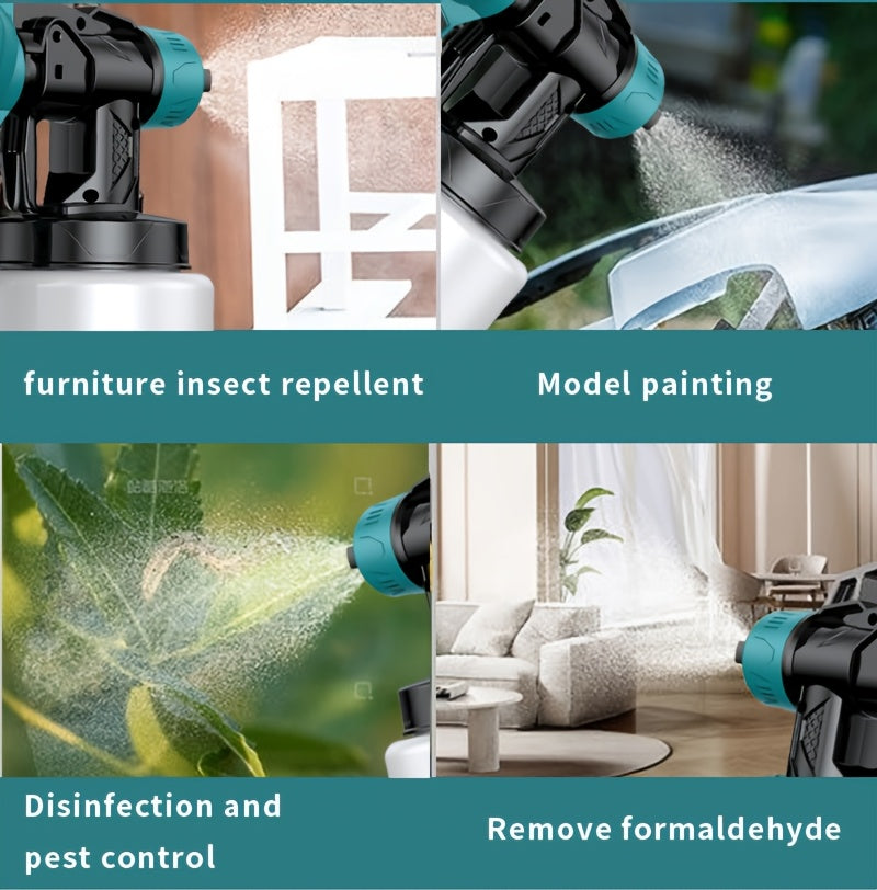 21V Portable Paint Sprayer Gun, One-Time Uniform Spraying Soft Mold Spray Gun, Ergonomic Handle Durable Structure, Multifunctional Spray Gun For Automotive Details, Furniture Painting & Projects