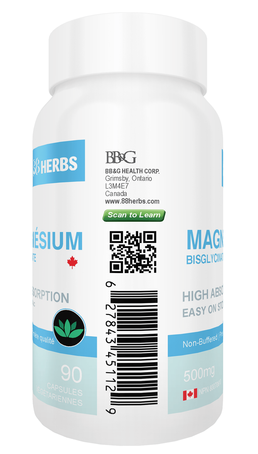 Magnesium Bisglycinate – Highest Absorption – Premium Grade – No Fillers – Non Buffered – 90 Veg Caps – 500mg Magnesium Bisglycinate per cap (50mg Elemental Magnesium)