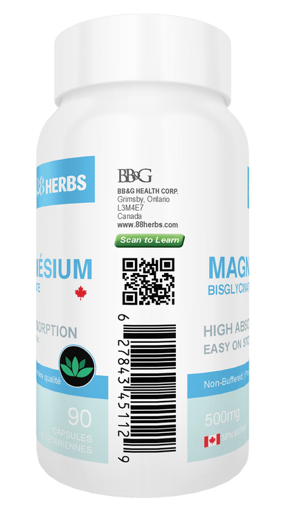Magnesium Bisglycinate 500mg – Highest Absorption Non-Buffered Pure Formula, 90 Veg Caps, No Fillers, Easy on Stomach, Sleep, Muscle & Stress Relief Supplement | ShopVora CA