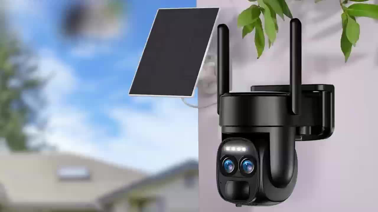 2K Solar Security Camera 6MP PTZ Dual Lens WiFi, Color Night Vision, Spotlight, PIR Motion Detection, 2-Way Audio & Alarm — Wireless Outdoor Surveillance Canada
