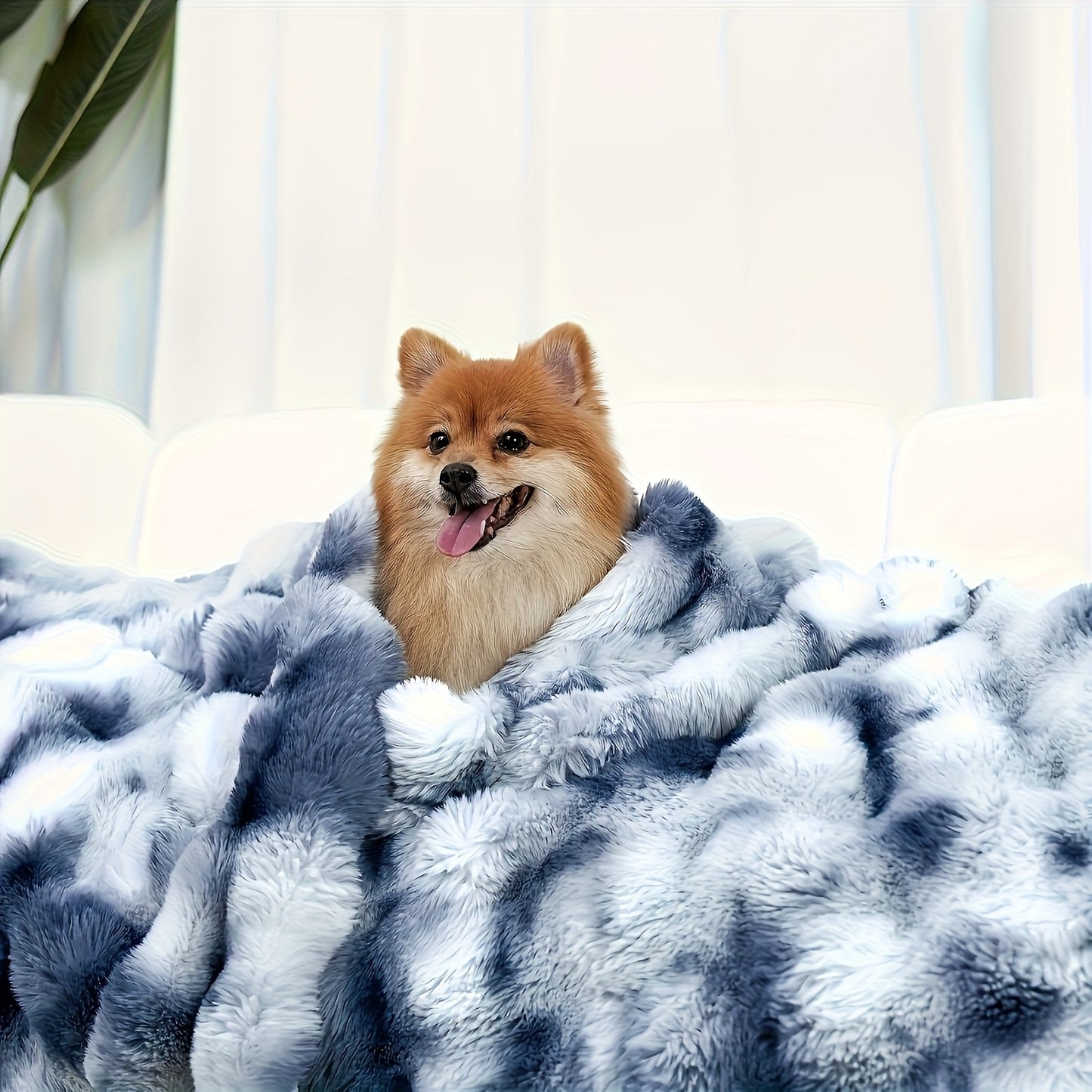 Faux Fur Heavy Plush Throw Blanket – Super Soft Warm Cozy Fleece Blanket for Couch Bed & Travel, All-Season Gift Blanket