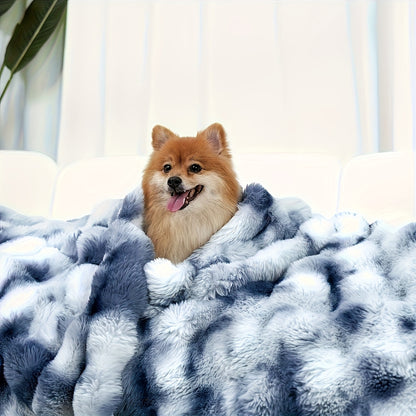 Faux Fur Heavy Plush Throw Blanket – Super Soft Warm Cozy Fleece Blanket for Couch Bed & Travel, All-Season Gift Blanket
