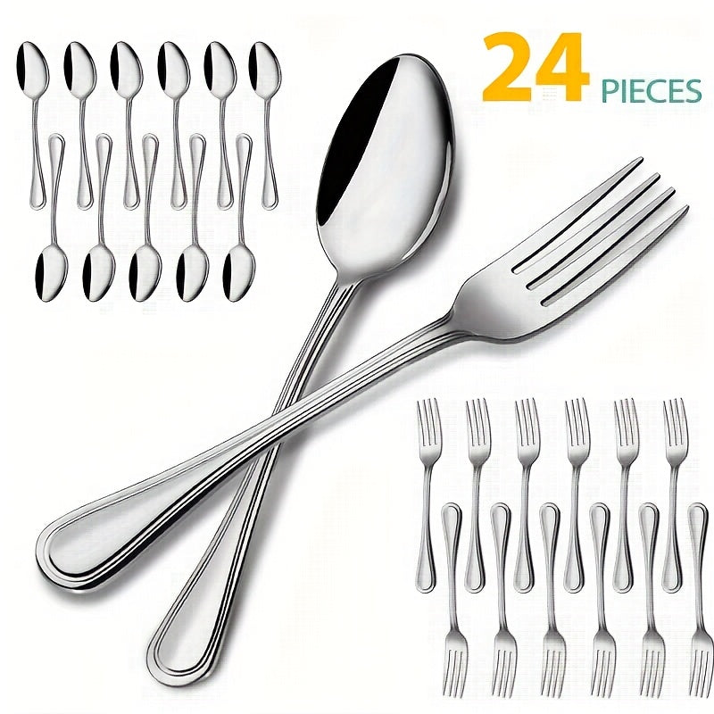 Stainless Steel Cutlery Set Multi-Size 20-120pcs – Mirror Polished Flatware for Home Kitchen Restaurant Hotel, Dishwasher Safe, Perfect for Weddings & Gifts